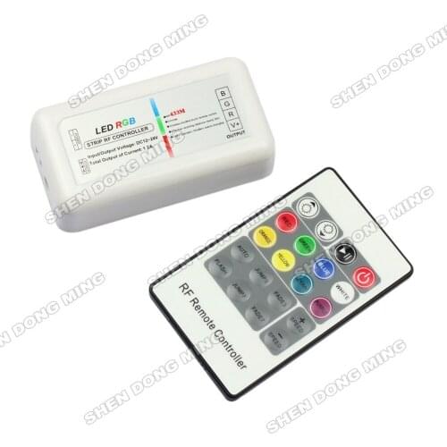 Free Shipping Plastic RF 433M 20 Keys 12A DC12V-24V RGB LED Strip Controller With Easy Connection For LED RGB Strips