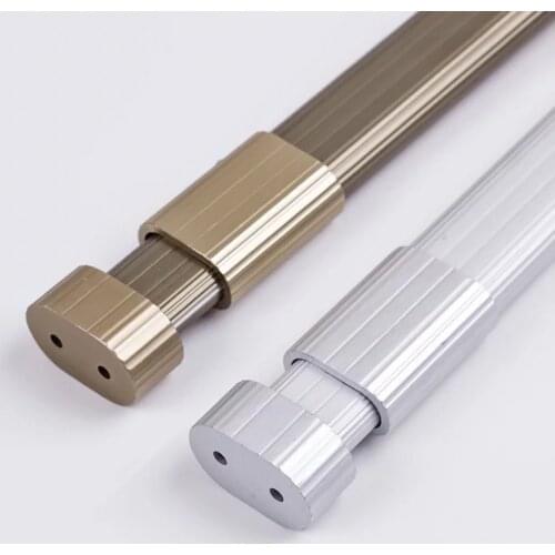 Free shipping Aluminium alloy telescopic clothes rod Thicken flat tube wardrobe hanging clothes rod Towel racks Clothesline pole