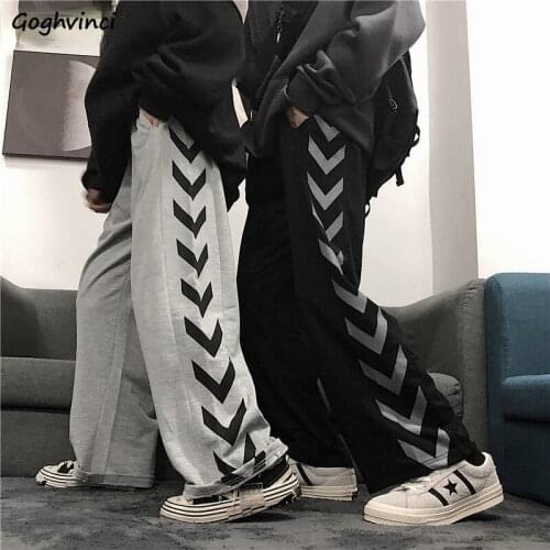 Women Pants Cozy Leisure Stylish All Match Wide Leg Trousers Cool Couple Basic Classic Striped Elastic Summer Daily Street Teen