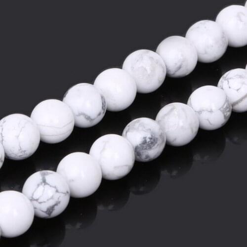 Natural Stone Beads 15''/strand Howlite Round Synthetic 4 6 8 10mm Stone Beads Dyed for Bracelet Necklace DIY Jewelry Making