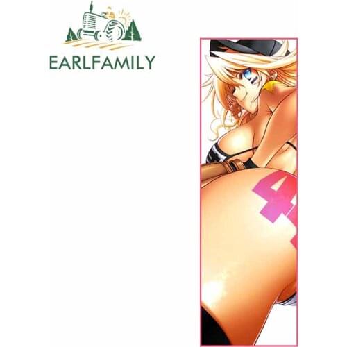 EARLFAMILY 15cm x 5.2cm Creative Car Slap Sticker Anime Girl Sticker JDM Racing Helmet Motorcycle Decal Cartoon Car Styling