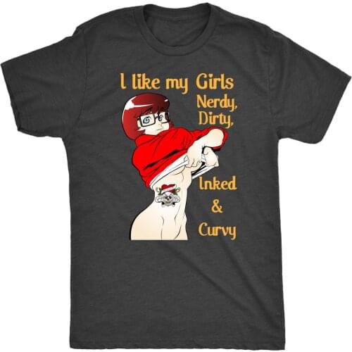 Nerdy Dirty Inked And Curvy Unisex T-Shirt New Summer Men Hot Sale Fashion Cotton Humor Men O-Neck Tee Shirt