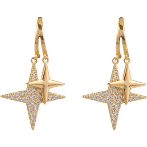 Korean Earings Fashion Jewelry Four-pointed Star Stud Earrings Statement Earrings Oorbellen Earrings For Women Wholesale