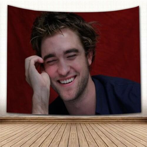 Nice Robert Pattinson Tapestry Colorful Psychedelic Decorative Carpet Wall Fabric For Living Room Bedroom Tapestries Accessories