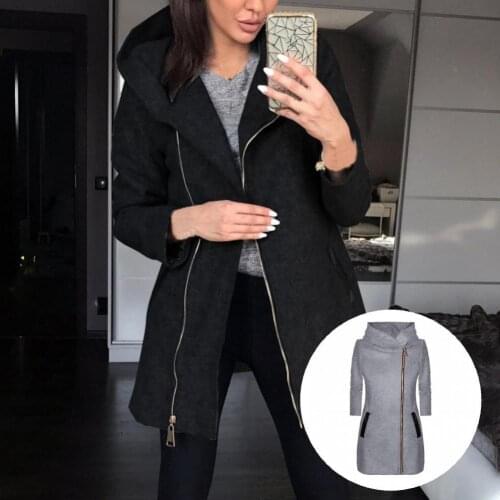Soft Chic Solid Color Plush Basic Jacket Skin-friendly Casual Hoodie Pockets for Daily Wear