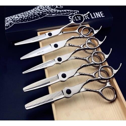 5PCS 6" Professional Hair Cutting Scissors Kit Best Barber Hairdressing Scissors Thinning Shears Barber Hair Tools Supplies