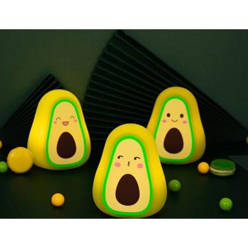 2021 New Avocado Shaped Discoloration LED Desktop Night Light USB Table Bedside Lamp