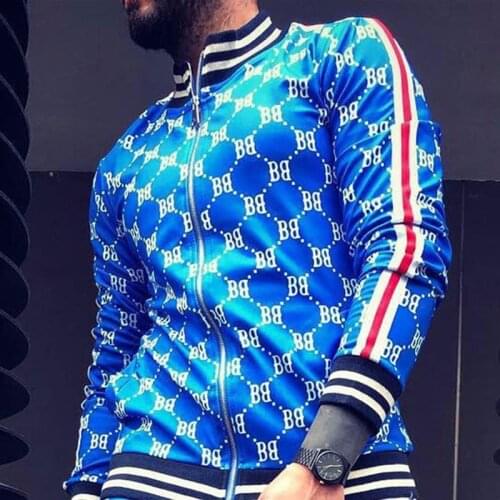 New BB plaid Men Zipper Jackets Autumn Tracksuit High quality Sweatshirt Fashion Man High Street Jacket Casual Stand Collar top