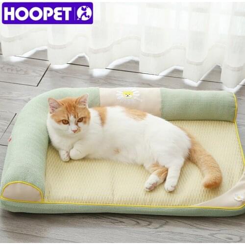 HOOPET Summer Dog Cooling Bed Removable Washable Cover For Cat For Dog Cat Mat Dogs Lounger Pet Pad With PillowPet Supplies