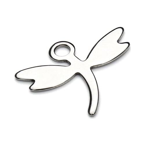 20pcs/lot 20mm*16.5mm Dragonfly pendant Metal stainless steel Flat Beads Buddha Beads For DIY bracelet Jewelry Making