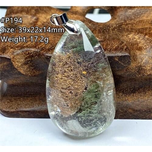 Top Natural Phantom Quartz Pendant For Women Men Beauty Luck Love Gift Healing Crystal 39x22x14mm Silver Beads Gemstone AAAAA