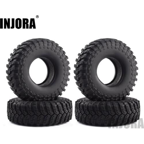 INJORA 114*39MM 1.9" Rubber Wheel Tires for 1:10 RC Rock Crawler Traxxas TRX4 Axial SCX10 AXI03007 Tamiya CC01 D90 D110
