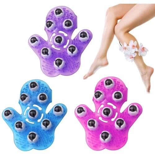 Roller 9 Balls Body Massage Glove Muscle Pain Relief Relax Anti Cellulite Beauty Massager Neck Back Shoulder Buttock Health Care