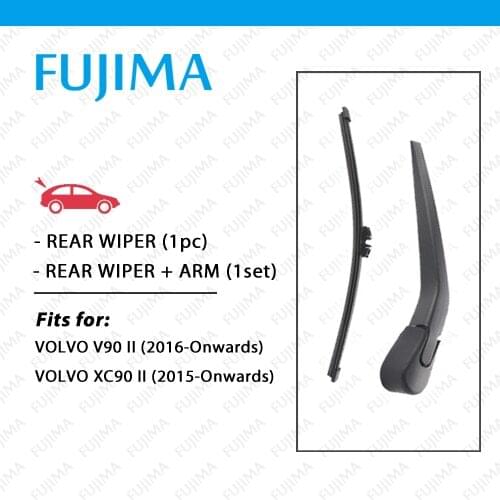 FUJIMA Rear Wiper Blade and Arm for VOLVO V90 (2016-Onwards) VOLVO XC90 (2015-Onwards) Back Window Windscreen Rear Wiper Arm