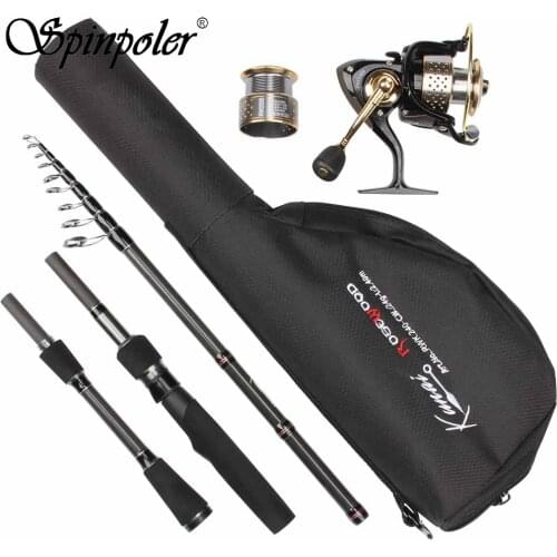 Spinpoler 2.4m Telescopic Fishing Rod Mini Set For Travel Fishing C.W. 24g 50g Portable Tele Spinning Sea Boat Rock Fishing Rod