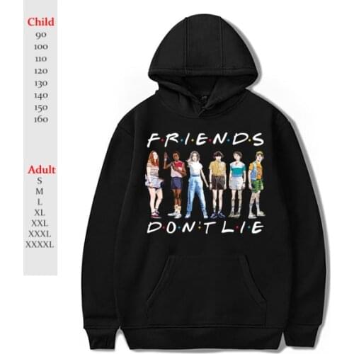 Men Women Child Friends Hoodie Fleece Warm Teens Sweatshirts Boys Girls Stranger Things Sportswear Couple Casual Pullover Gift