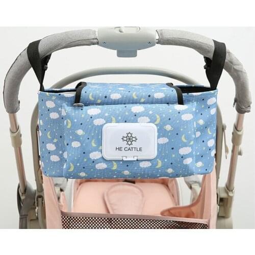 Large Capacity Mummy Stroller Bag Multifunction Baby Wet Tissue Cover Design Child Stroller Accessories Hanging Bag Diaper Bag