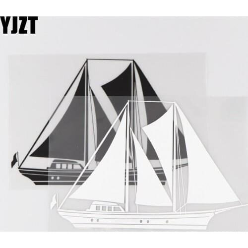 YJZT 19.3CM*12.6CM Sailing Fashion Car Sticker Decorate Vinyl Decal Pattern 1A-0044