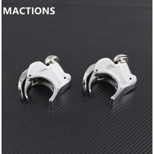 1 Pair 41mm Windshield Windscreen Clamps Chrome For Harley Sportster XL 883 1200 Dyna Super Glide FXDWG Softail FXST Night Train