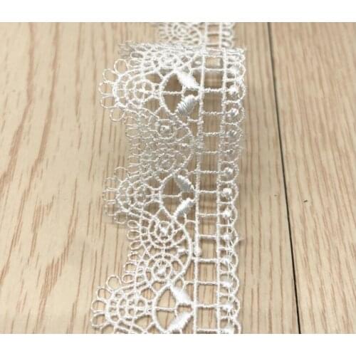 10 meters 3.2CM Embroidery White Lace Trims Water Soluble Lace Ribbon Sewing DIY Craft Lace Trim free shipping
