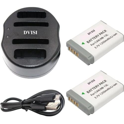 2pcs NB-13L NB 13L NB13L Battery+USB Dual Charger for Canon PowerShot G5 X G5X G7 X G7X G9 X G9X. Digital Camera Battery