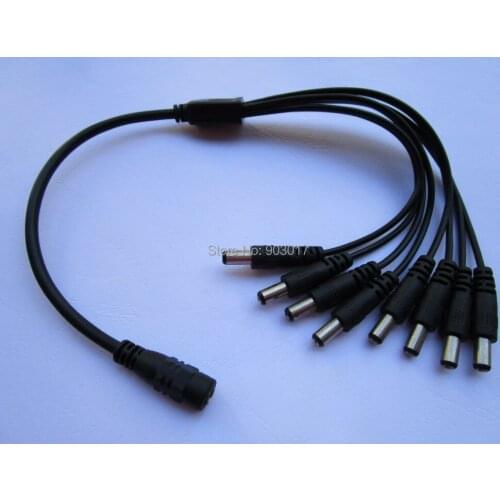 3 pcs 8 Channel DC Power 5.5x2.1mm Spliter 1 Female to 8 Male for CCTV Camera