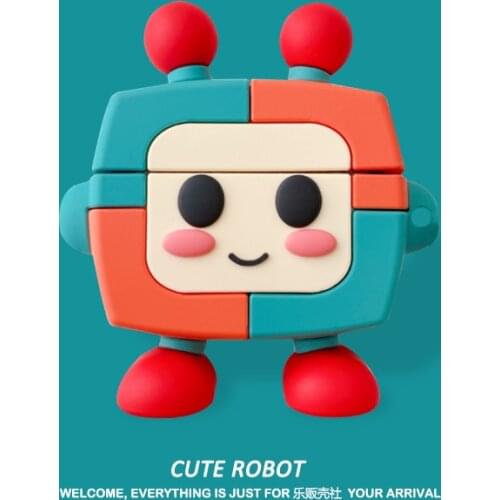 3D Cute Cartoon Robot Headset Cases For Freebuds Pro Funny Bluetooth earphone cover For Huawei Freebuds 3 4i Case Funda coque