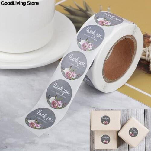 500Pcs Thank You Sticker Craft Packaging Seals Sticker Label Handmade Cute Paper Envelope Seal stationery sticker