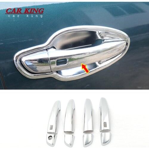 ABS Plastic chrome For Peugeot 208 LHD 2020 2021 Car Side Door Handle Cover Trim Sticker Exterior Car Styling Accessories 8pcs