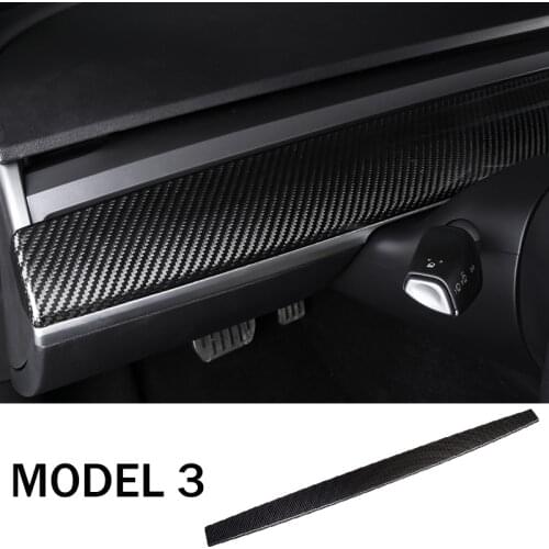 For Tesla Model 3 Auto Interior Carbon Fiber Accessories Center Console Dashboard Decor Instrument Panel Trim