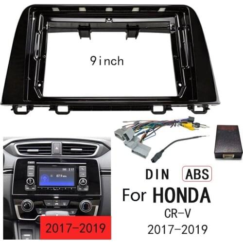 9" 2 Din Car Radio Dash Fascia For Honda CR-V 2017-2019 Stereo Panel Mounting Bezel Faceplate Center Console Holder+Harness