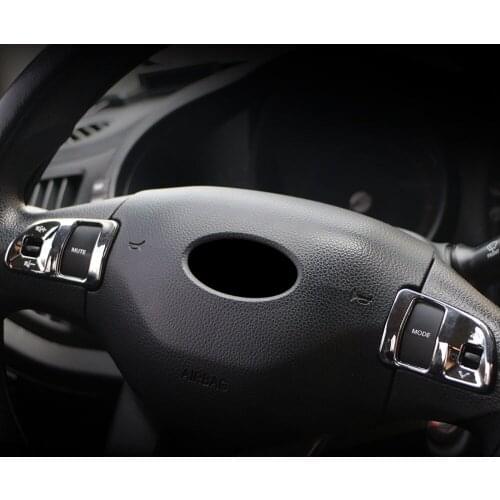 Carmilla ABS Chrome Steering Wheel Decorative Trim Sticker Car Steering Wheel Sequins For Kia Sportage R 2012 2013 2014 2015