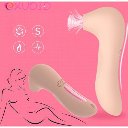 EXVOID Nipple Sucker Breast Massage Sucking Vibrator Oral Sex Toys for Women Clitoris Stimulate Strong Vibration Adult Products
