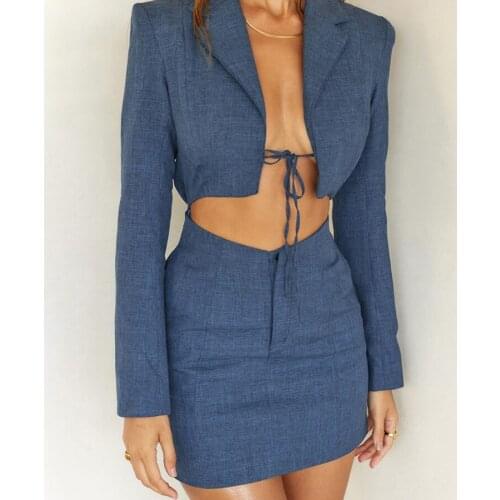 FiiShiMi Power 2021 Women Clothes Bandage Hollow Out Sexy Suit Dresses Lady Office Street Elegant Dress For Women