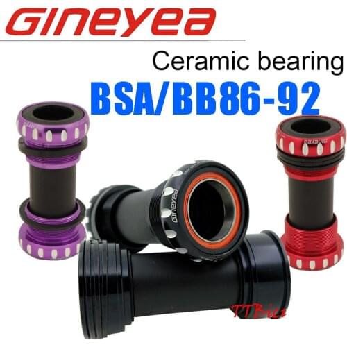 Gineyea Ceramic bottom bracket bb86 bb92 bb91 british BSA threaded 68 for shimano sram 22 24 19 41 mm road bike MTB