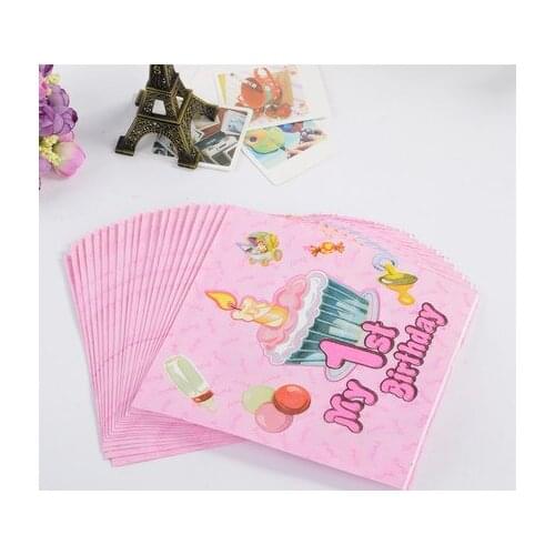 Hot Sale 20pcs/pack Birthday Cake Napkins Kids Birthday Party Supplies Minnie Paper Napkin Birthday Party Supplies Minnie Tissue