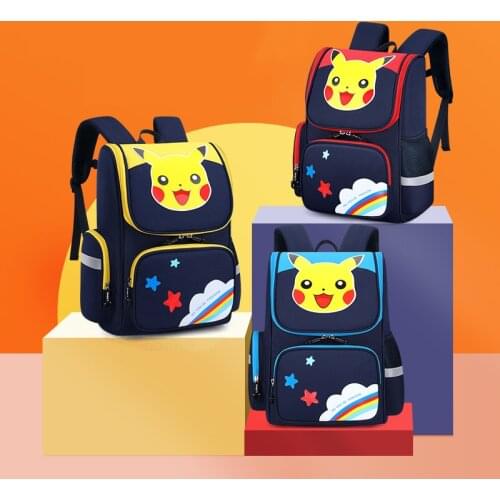 New Pokemon Cartoon Anime Backpacks Pikachu Canvas Reflective Waterproof Students Schoolbags Laptop Backpack for Boys Girls