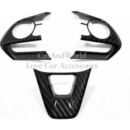 Interior Steering Wheel Button Frame Cover Trims Carbon Fibre Sticker For New Toyota Corolla 2019 2020 Car-Styling Accessories