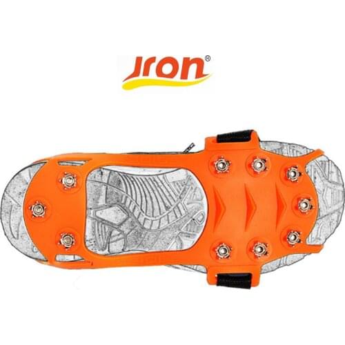 Jron 10-Teeth Traction Cleats for Walking on Snow and Ice Anti-slip Shoes Spikes Grips Cleats Crampons Climbing Ice Gripper