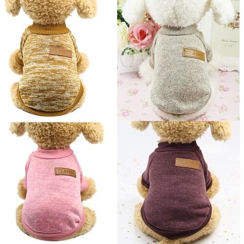 Classic Warm Dog Clothes Puppy Pet Cat Clothes Sweater Coat Autumn/Winter Dog Dress Fashion For Small Doggy Chihuahua XS-2XL