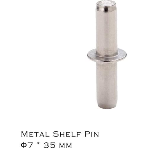 Cabinet Bookcase etc furniture shelf support Nickel color Diameter 7 L35mm Iron metal Shelf Pin