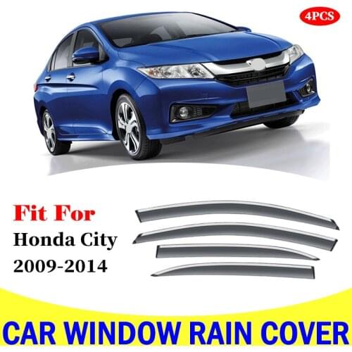 For Honda City 2009-2014 window visor car rain shield deflectors awning trim cover exterior car-styling accessories parts