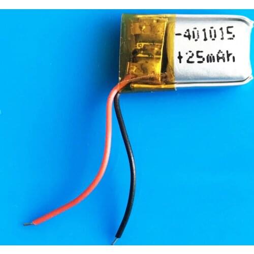 25mAh small size lipo rechargeable battery lithium polymer li cells for MP3 bluetooth pen MID headset headphon video pen 401015