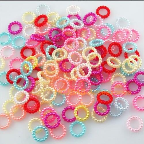 Fashion 200Pcs Mixed Round Circle Acrylic Plastic Spacer Beads Charms 10mm