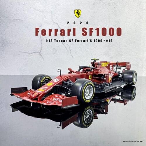 Bburago 1:18 FERRARI SF1000 2020 season F1 #16 Charles Leclerc racing model alloy car model Collect gifts toy
