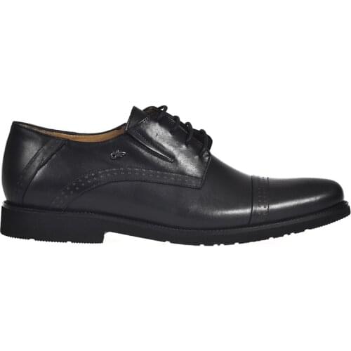 Mens Casual Shoes Genuine Leather Comfort Black Color Inside Out Leather Orthopedic Insole Normal Mold Suitable for Foot Anatomy Lace-Up Classic Shoes Fashion Business Suit Wedding Event 021402