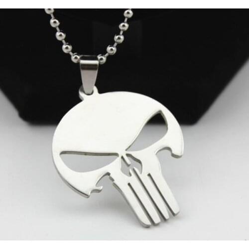 Mens Jewelry Stainless Steel Punk Rock Skull Biker Pendant Necklace Chain