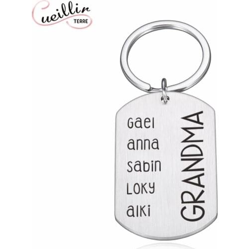 A little surprise for grandma Custom keychain Practical keychain Meaningful and valuable accessories name keychains key holder