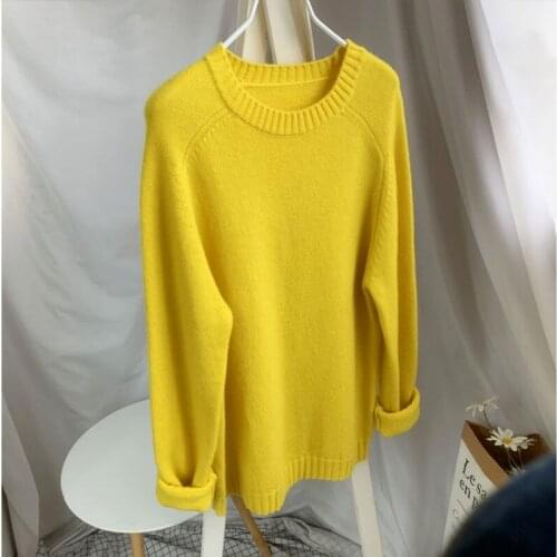 2021 autumn and winter new fashion casual ladies long-sleeved round neck loose pullover knitted sweater all-match casual top