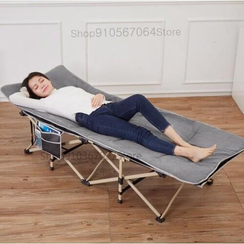Single Folding Bed Adult Household Economical Simple Nap Light Lunch Bed Office Mini Recliner Warm